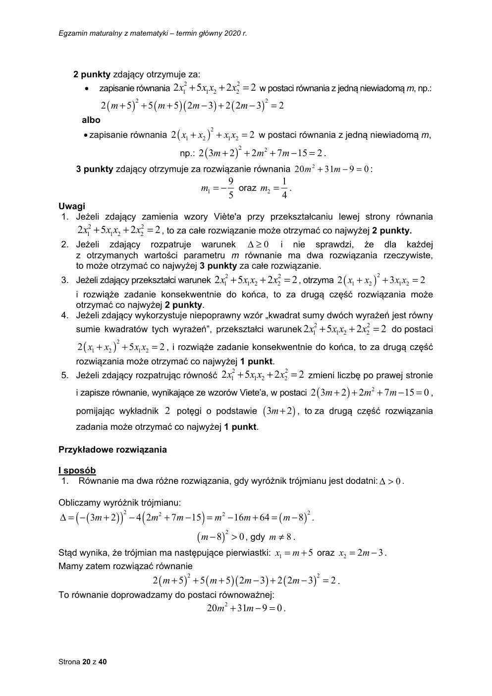 matematyka rozszerzony - matura 2020 - odpowiedzi-20