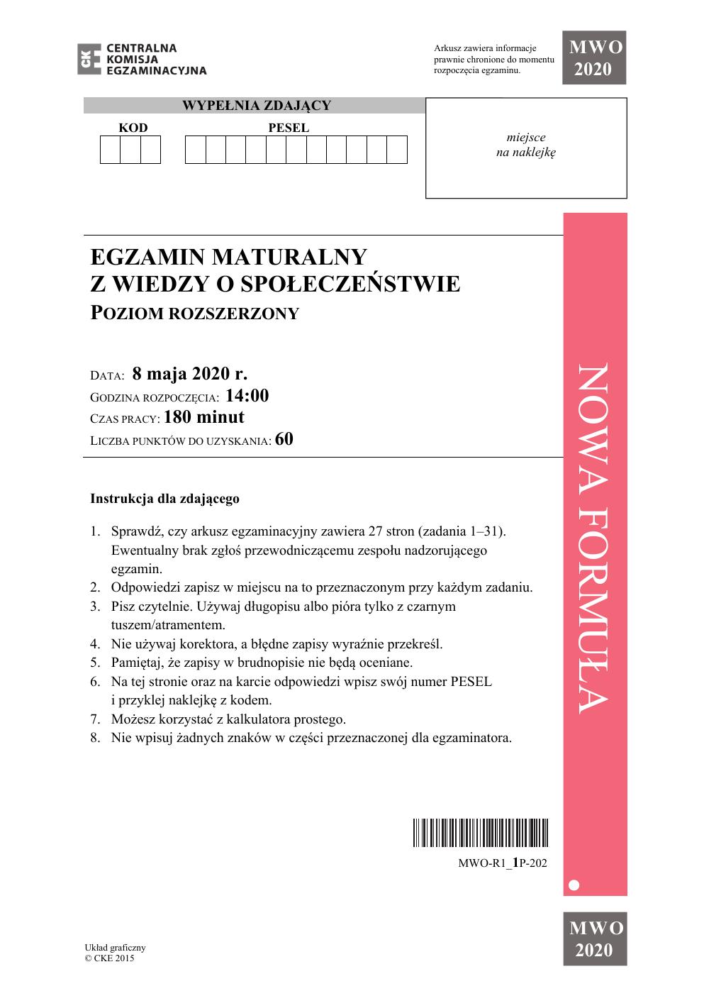 arkusz - WOS rozszerzony - matura 2020-01