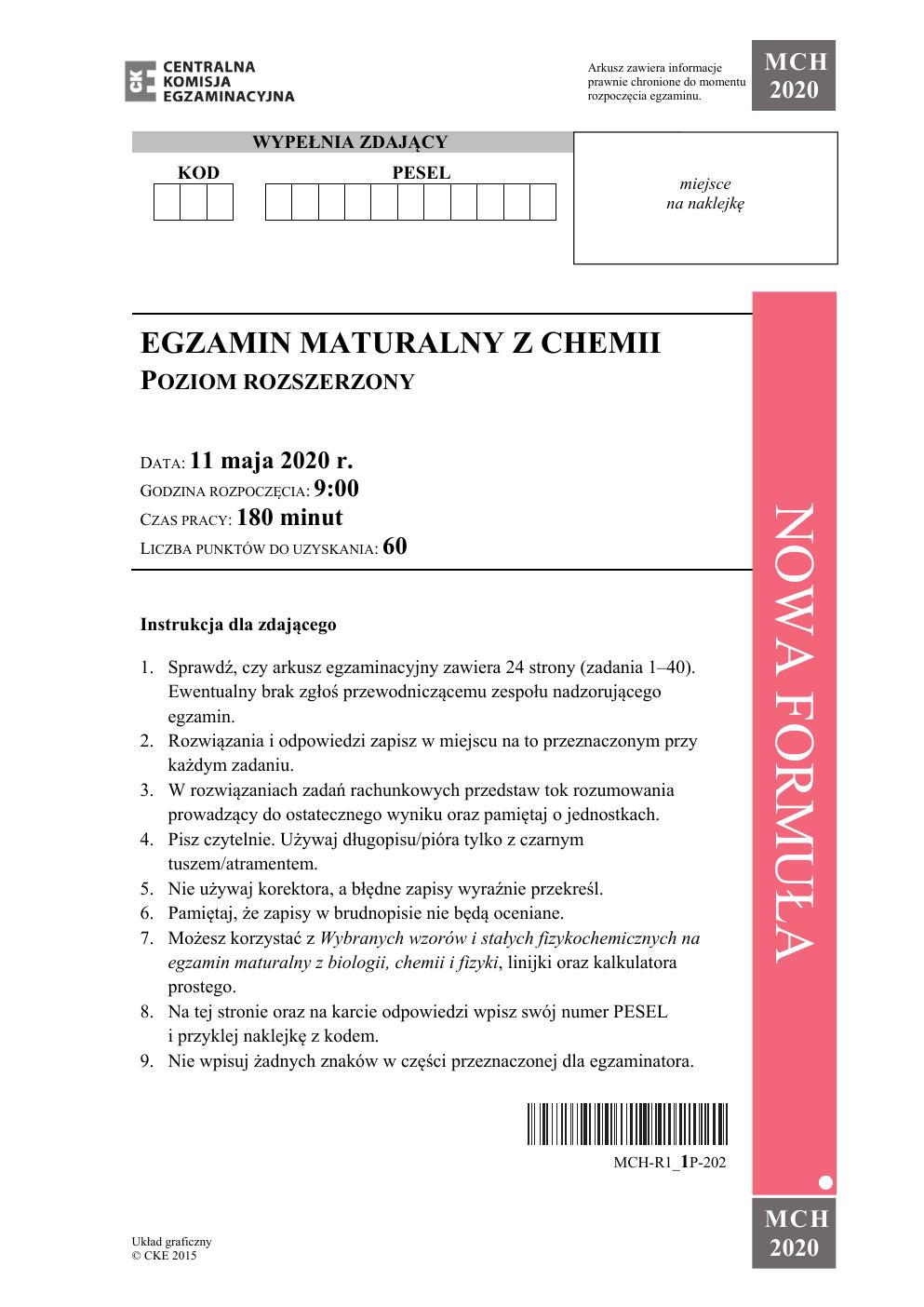 arkusz - chemia rozszerzony - matura 2020-01