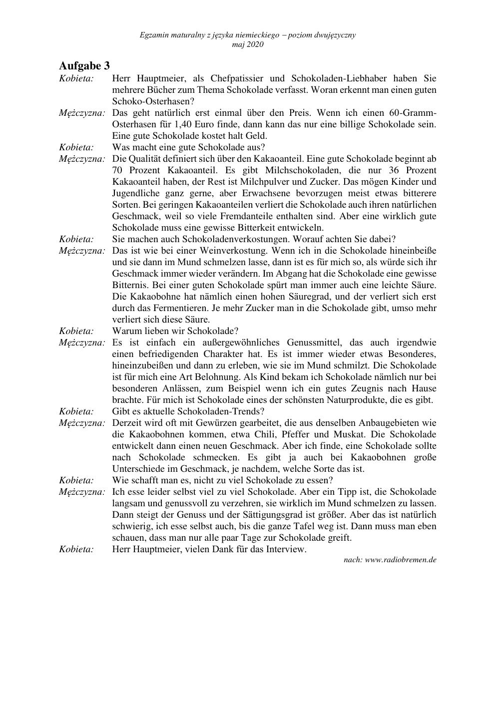 transkrypcja - niemiecki dwujęzyczny - matura 2020-4