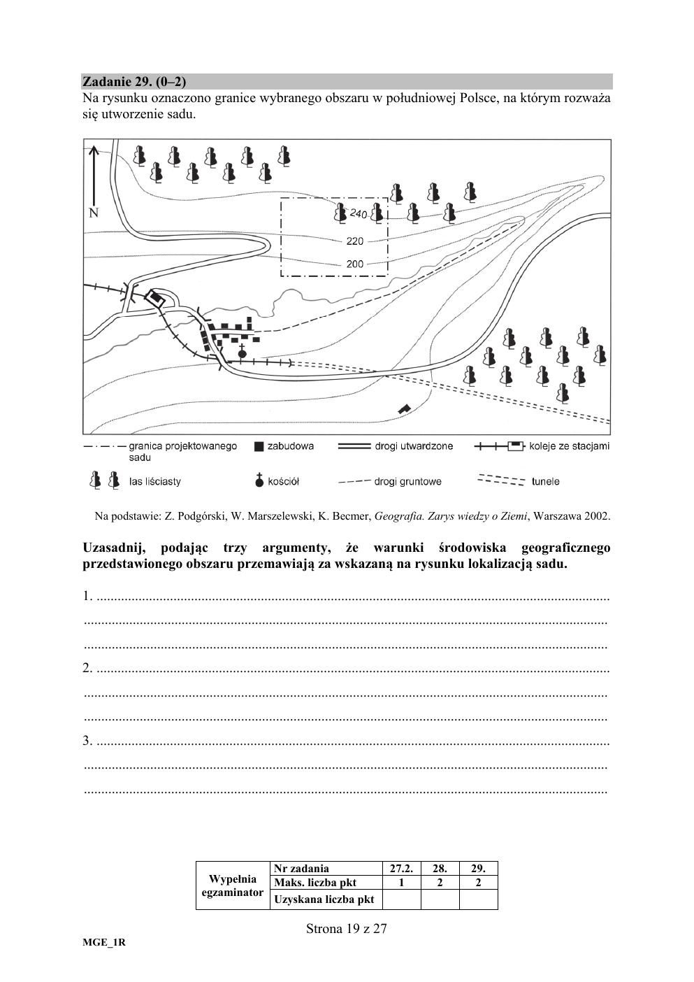 arkusz - geografia rozszerzony - matura 2020-19