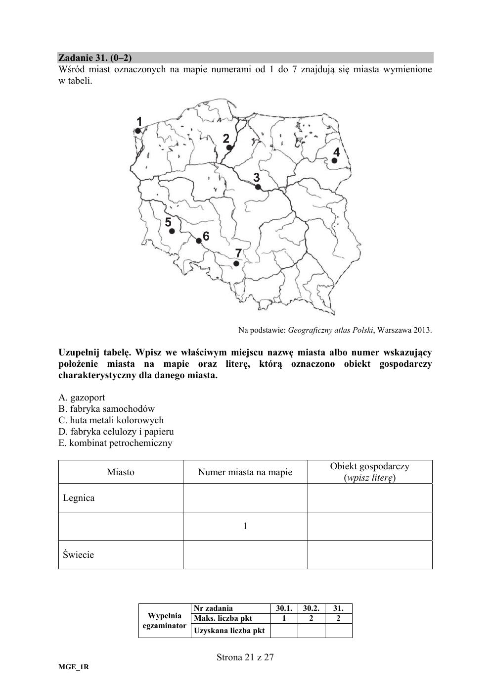 arkusz - geografia rozszerzony - matura 2020-21