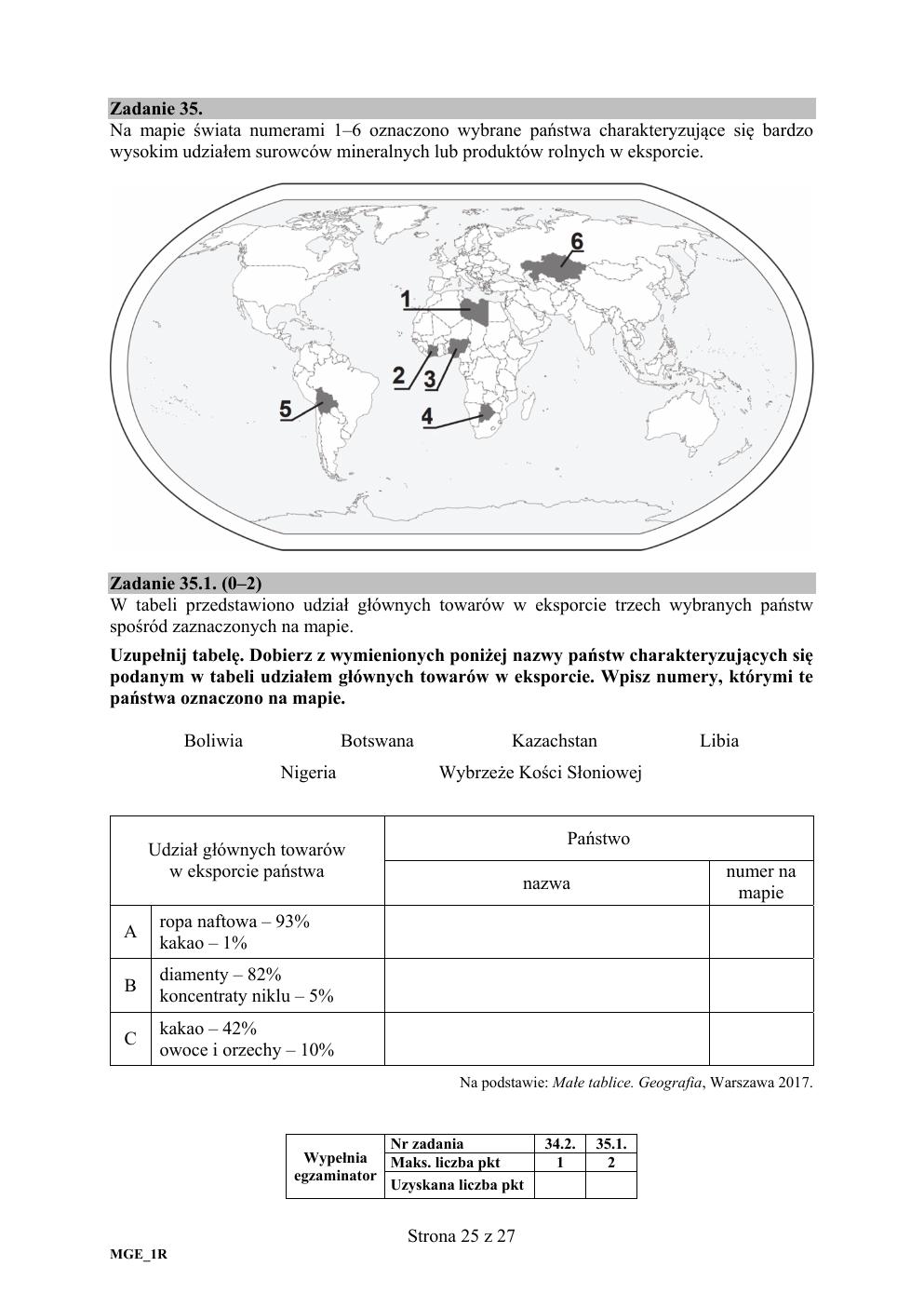 arkusz - geografia rozszerzony - matura 2020-25