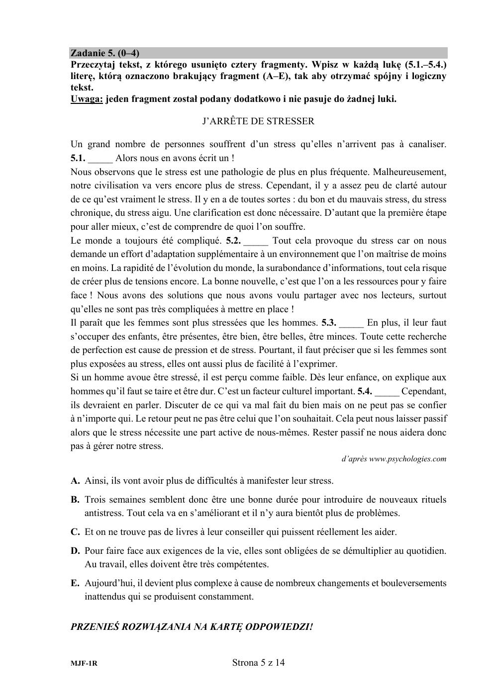 arkusz - język francuski rozszerzony - matura 2020-05