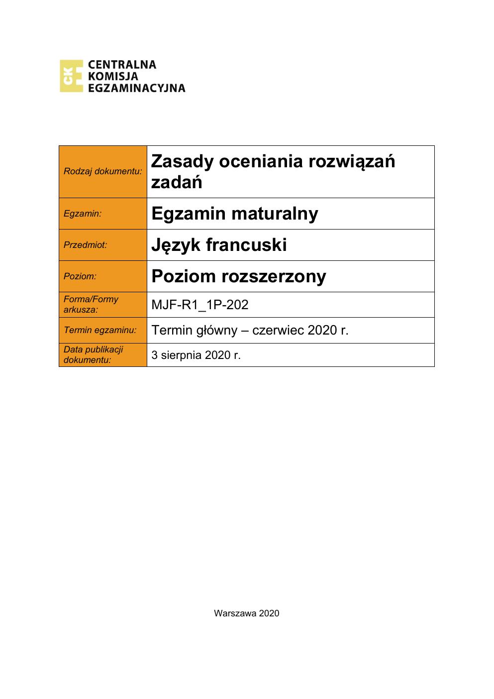 francuski rozszerzony - matura 2020 - odpowiedzi-01