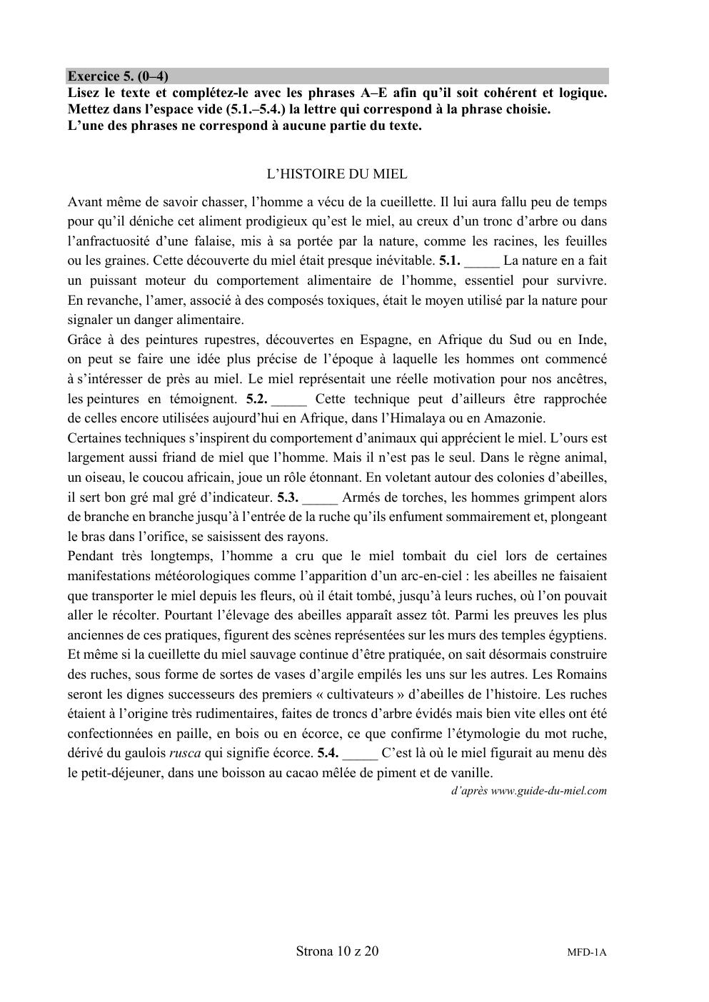 arkusz - język francuski dwujęzyczny - matura 2020-10