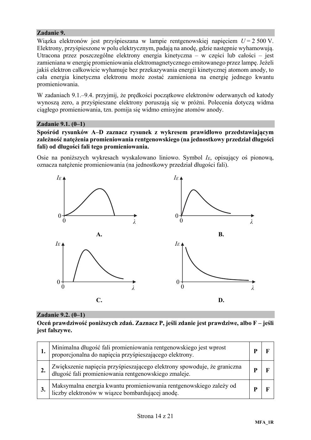 arkusz - fizyka rozszerzony - matura 2020-14