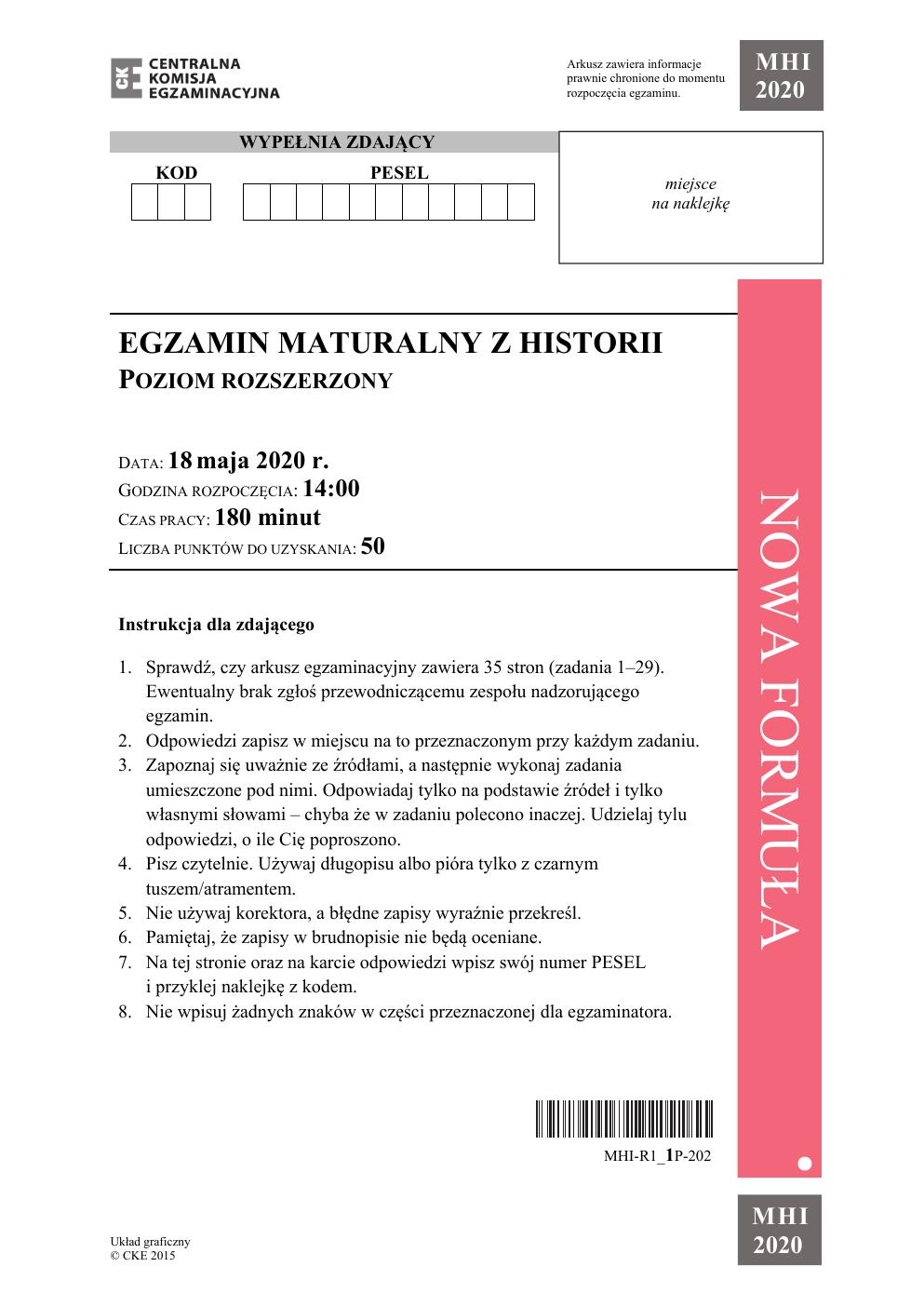 arkusz - historia rozszerzony - matura 2020-01