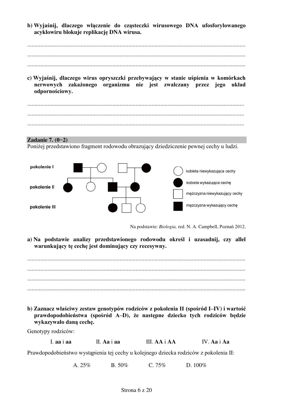 biologia rozszerzony - matura próbna 2015 - arkusz-06