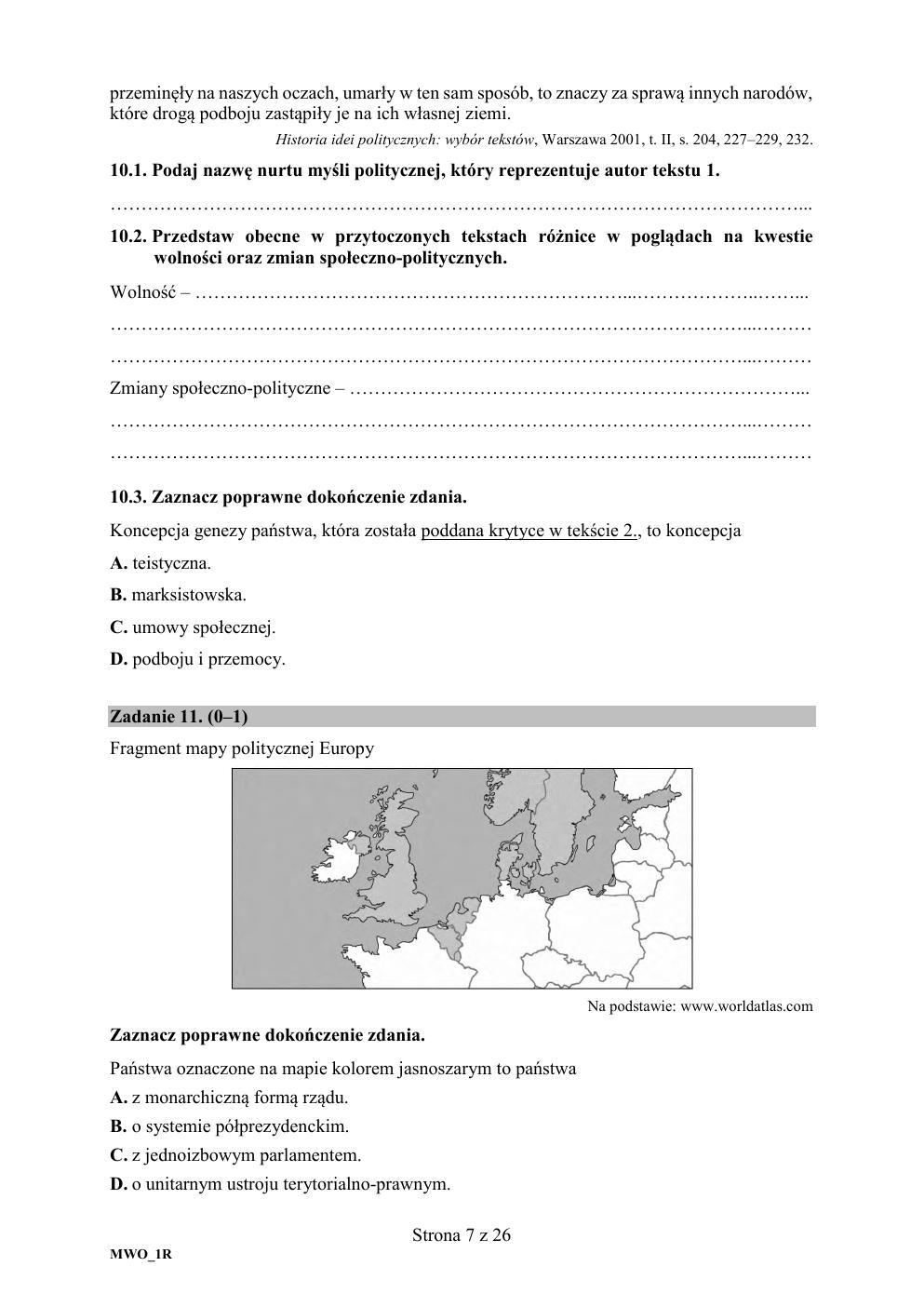 WOS rozszerzony - matura próbna 2020 - arkusz-07