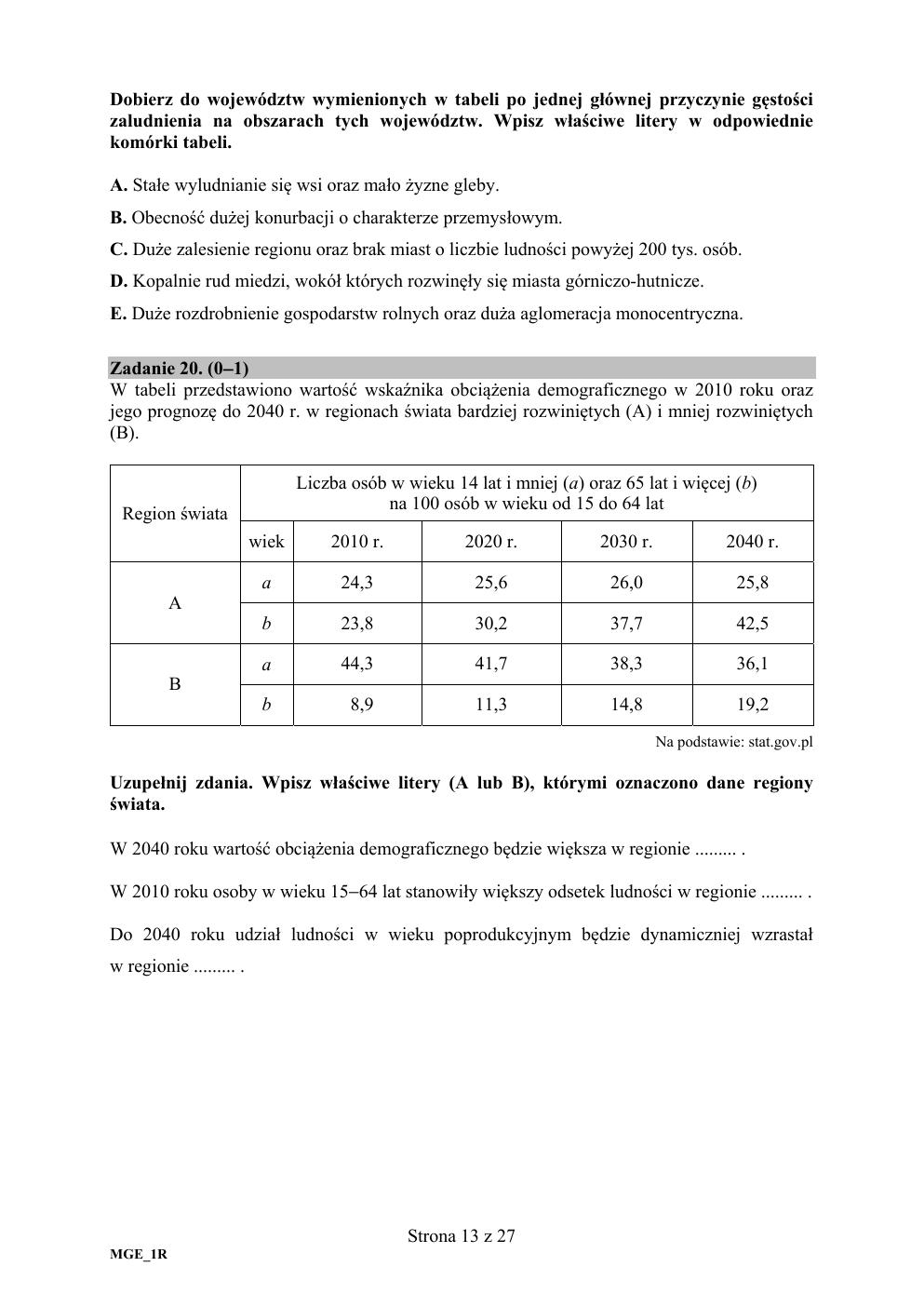 geografia rozszerzony - matura próbna 2020 - arkusz-13