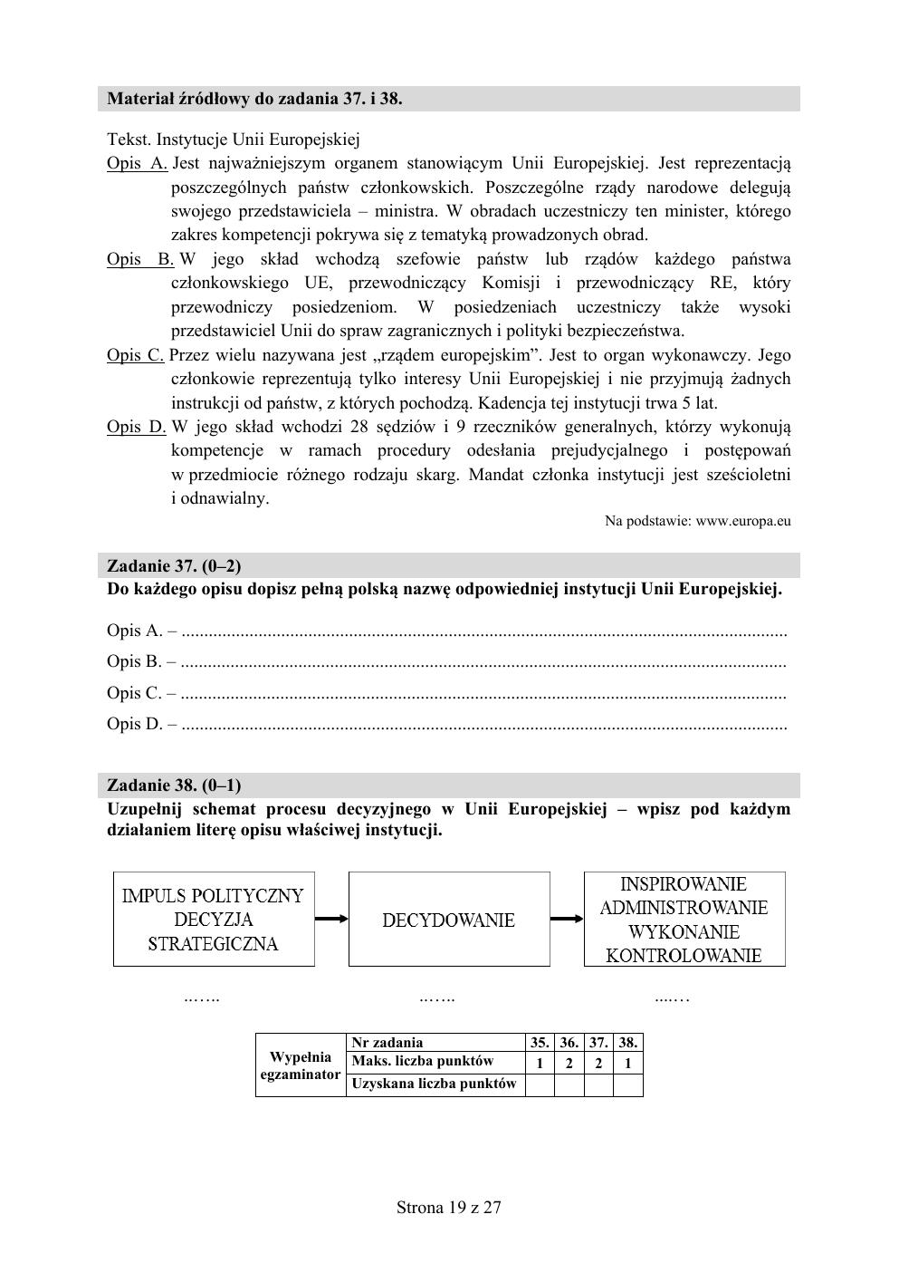 WOS rozszerzony - matura próbna 2015 - arkusz-19