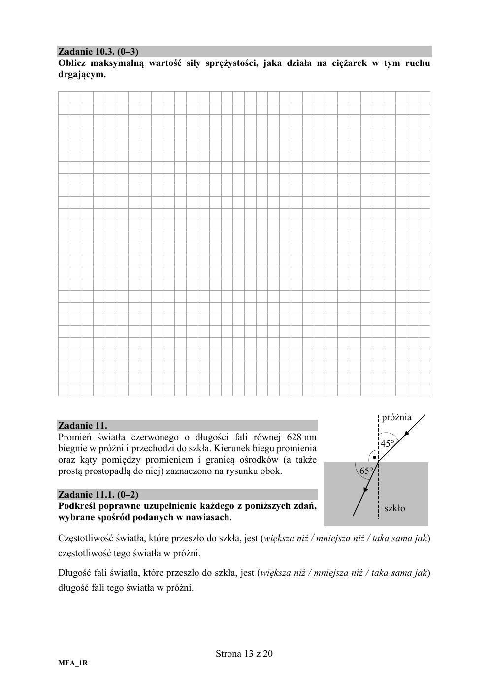 fizyka rozszerzony - matura próbna 2020 - arkusz-13