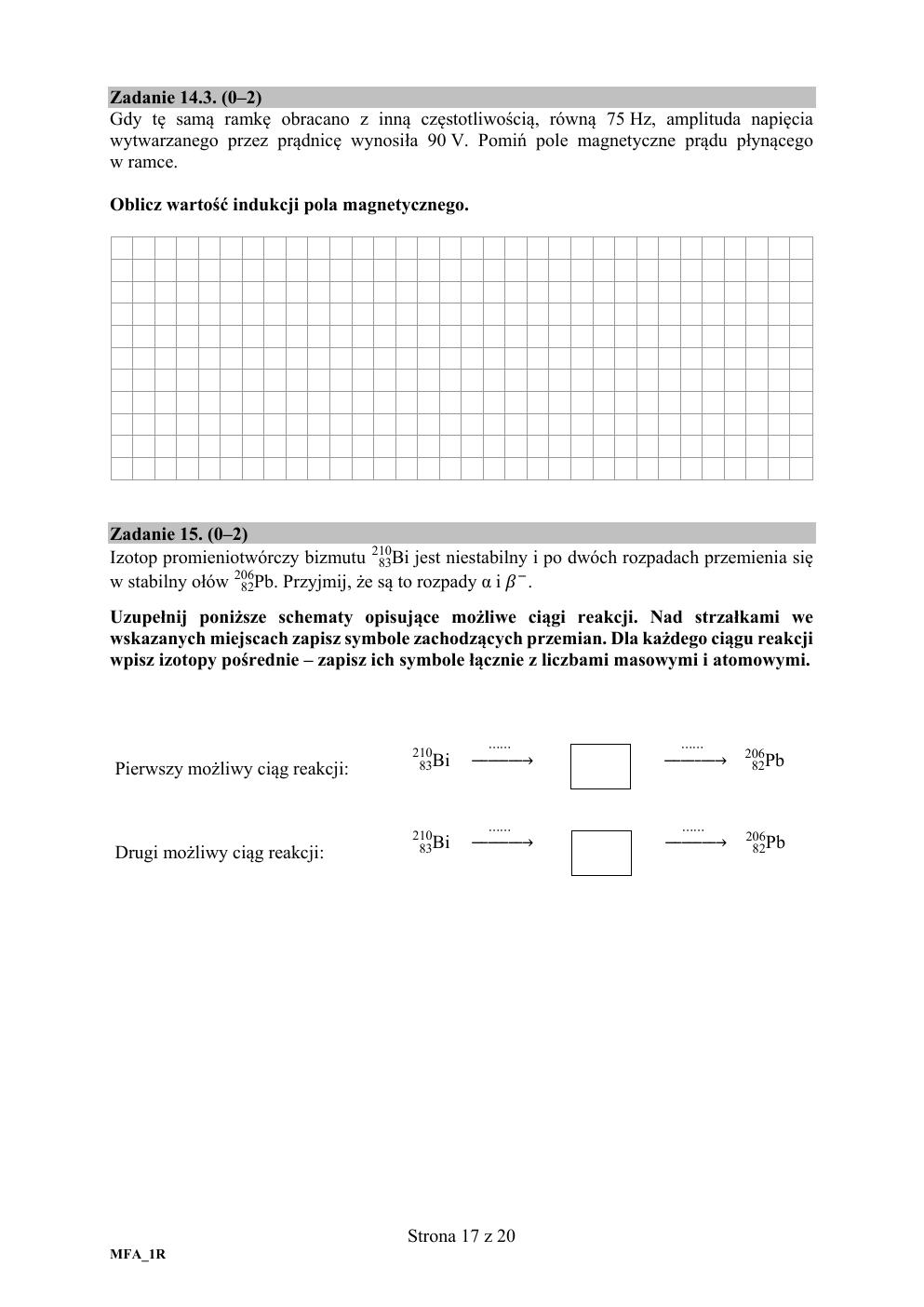 fizyka rozszerzony - matura próbna 2020 - arkusz-17