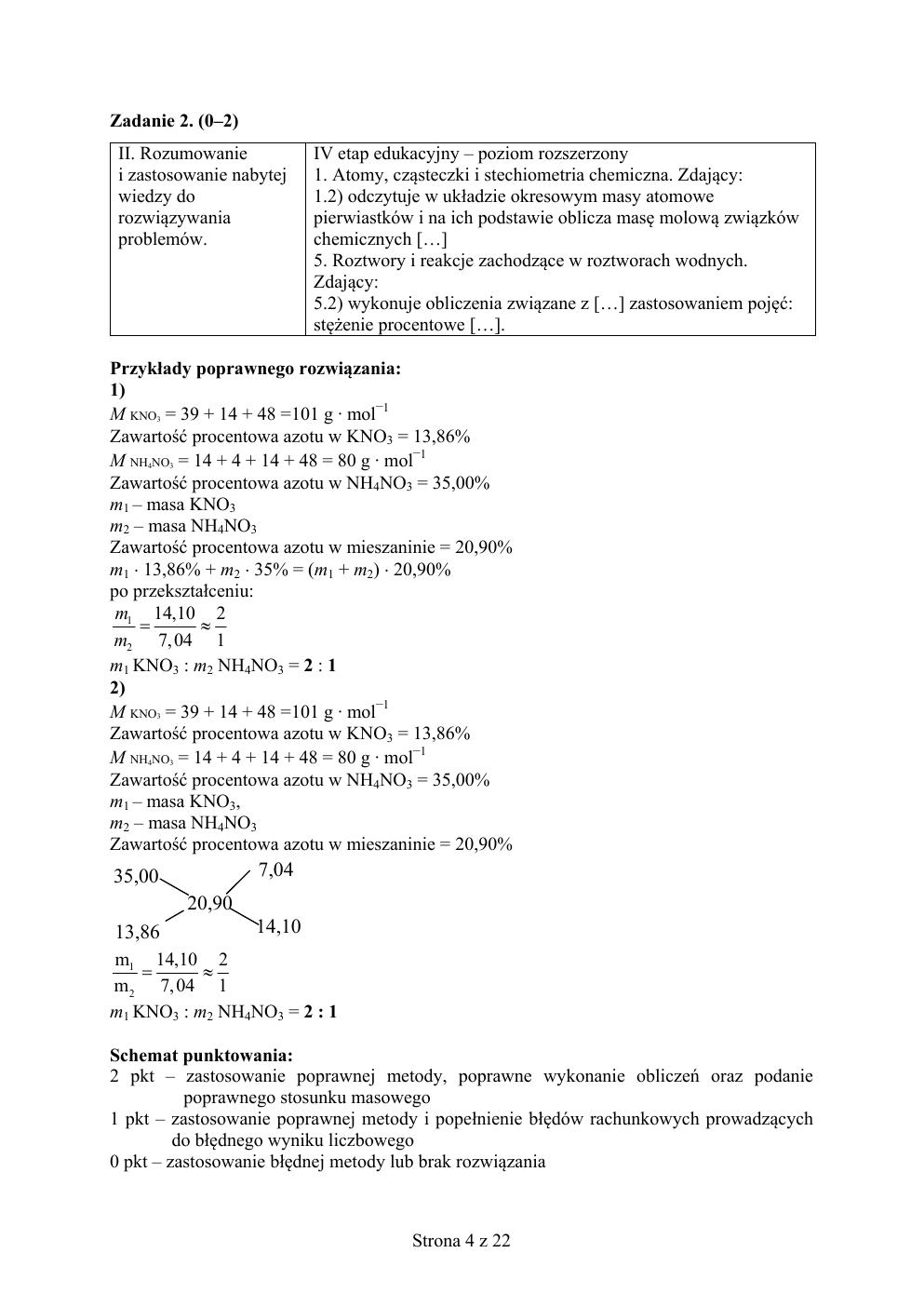 odpowiedzi - chemia rozszerzony - matura 2015 próbna-04