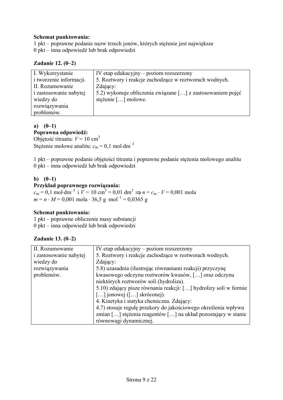 odpowiedzi - chemia rozszerzony - matura 2015 próbna-09