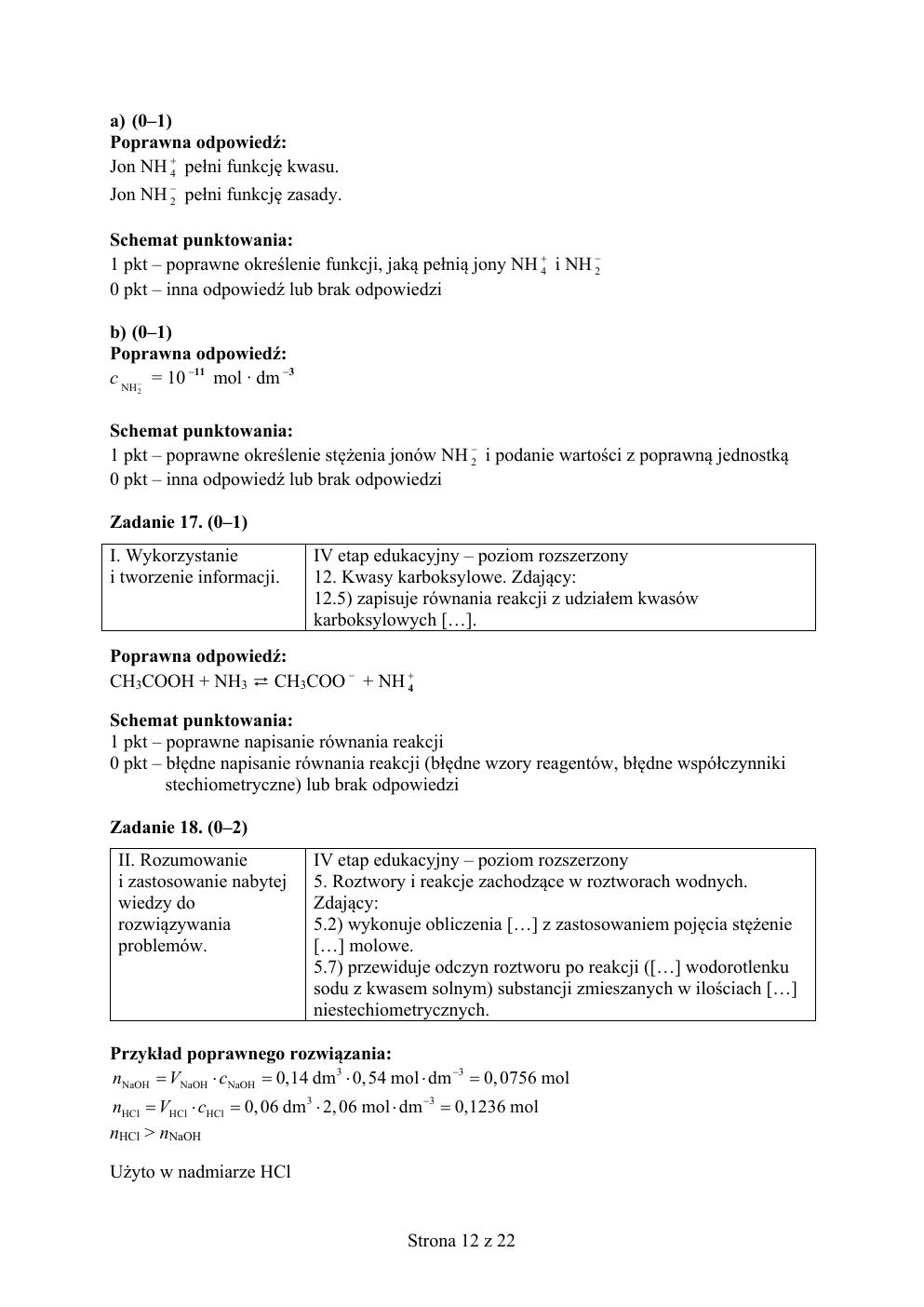 odpowiedzi - chemia rozszerzony - matura 2015 próbna-12