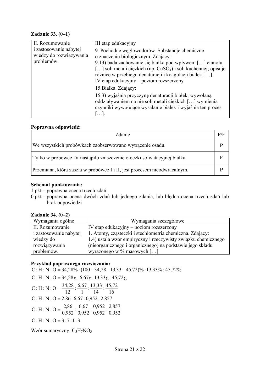 odpowiedzi - chemia rozszerzony - matura 2015 próbna-21