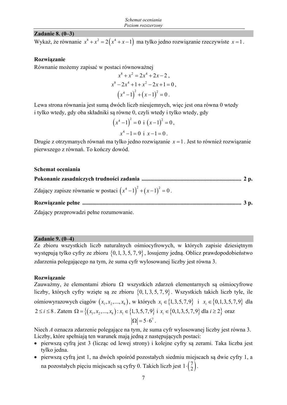 odpowiedzi - matematyka rozszerzony - matura 2020 próbna-07