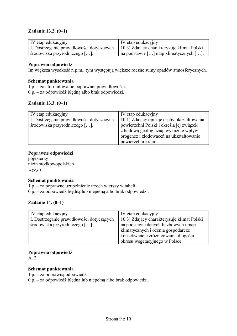 odpowiedzi - geografia - matura 2015 próbna-09