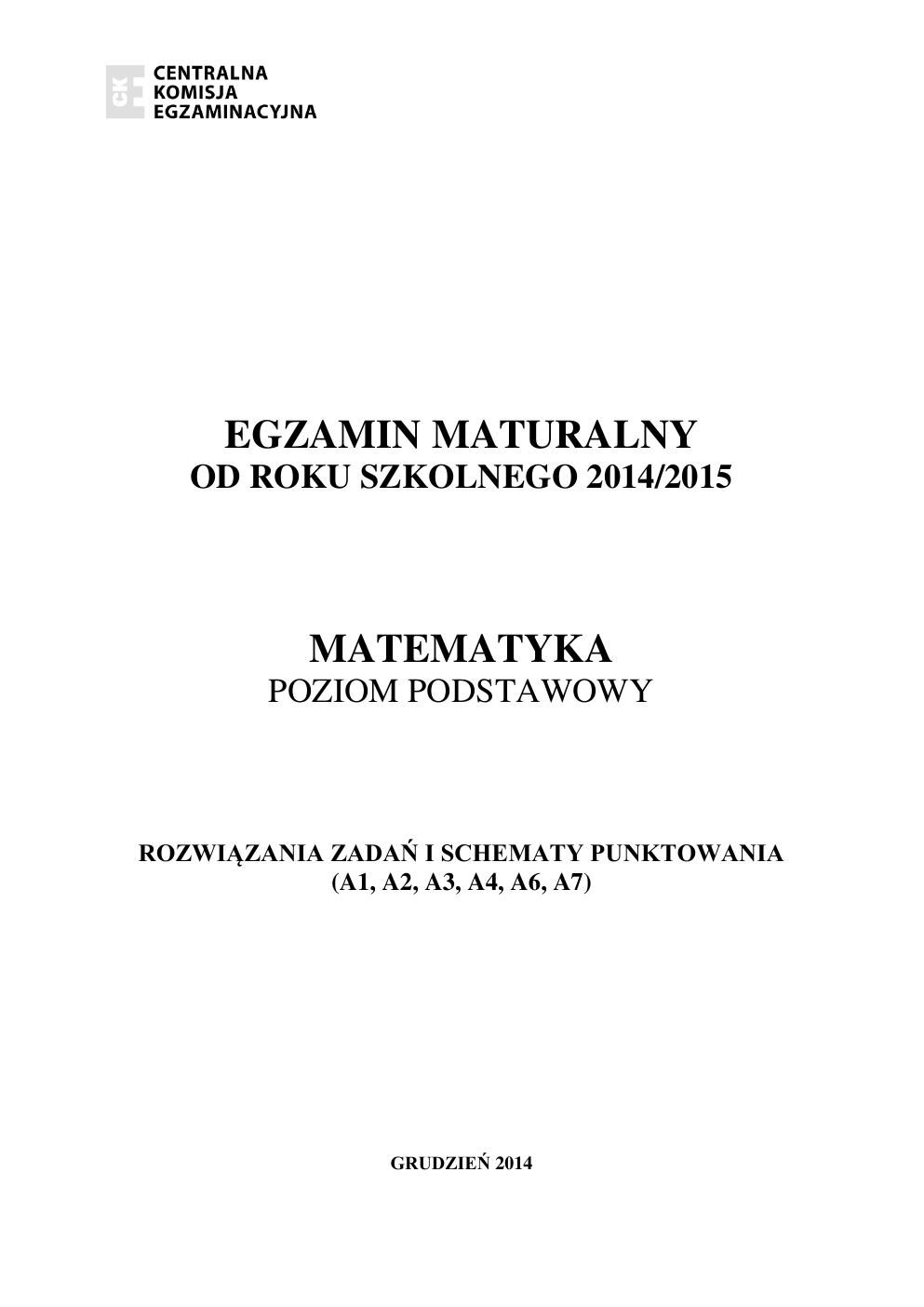 odpowiedzi - matematyka podstawowy - matura 2015 próbna-01