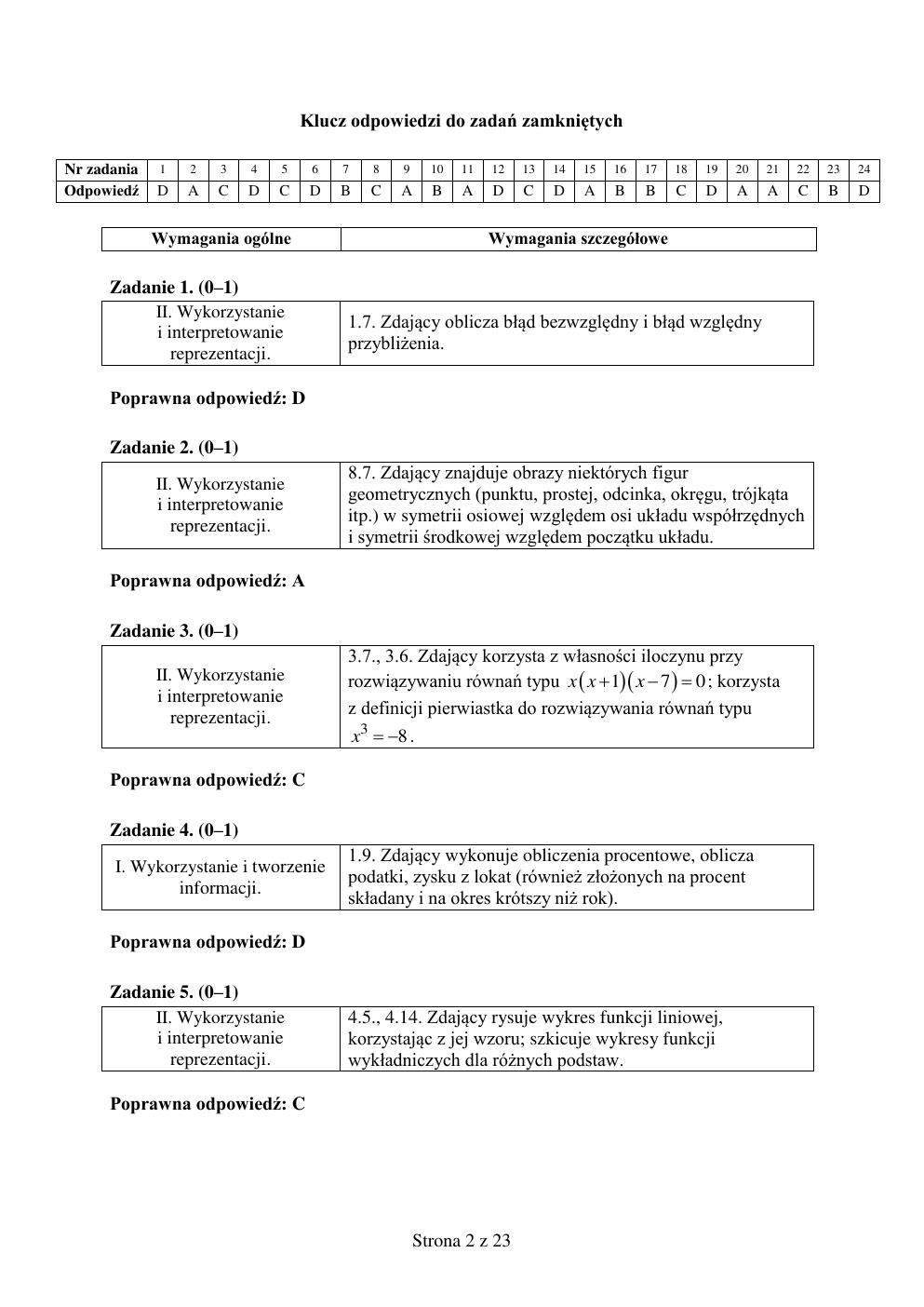 odpowiedzi - matematyka podstawowy - matura 2015 próbna-02