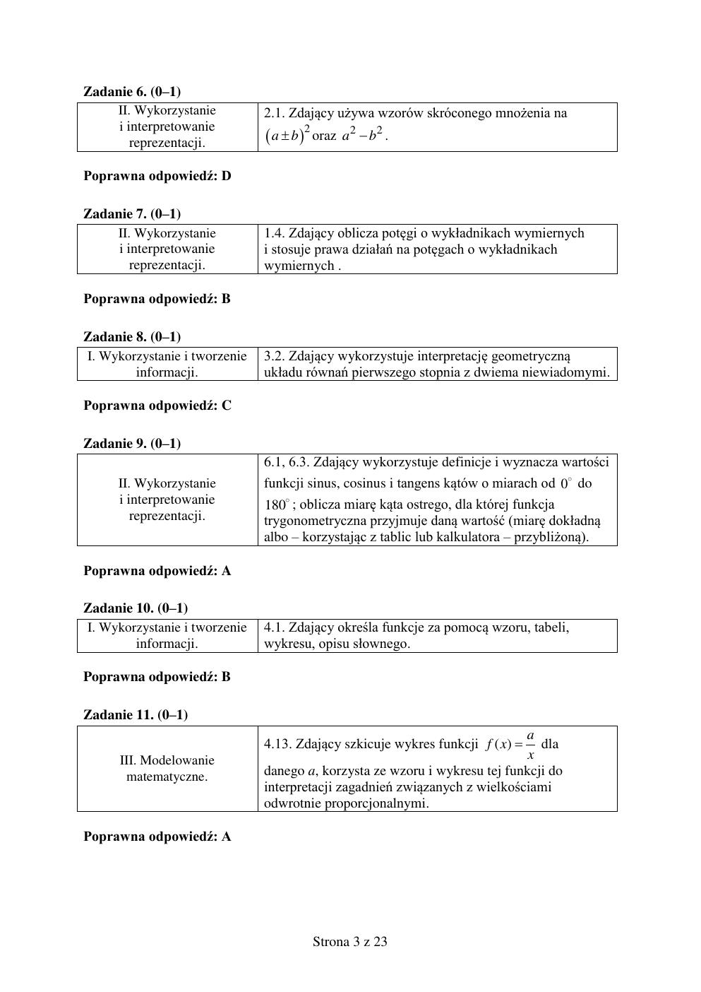 odpowiedzi - matematyka podstawowy - matura 2015 próbna-03