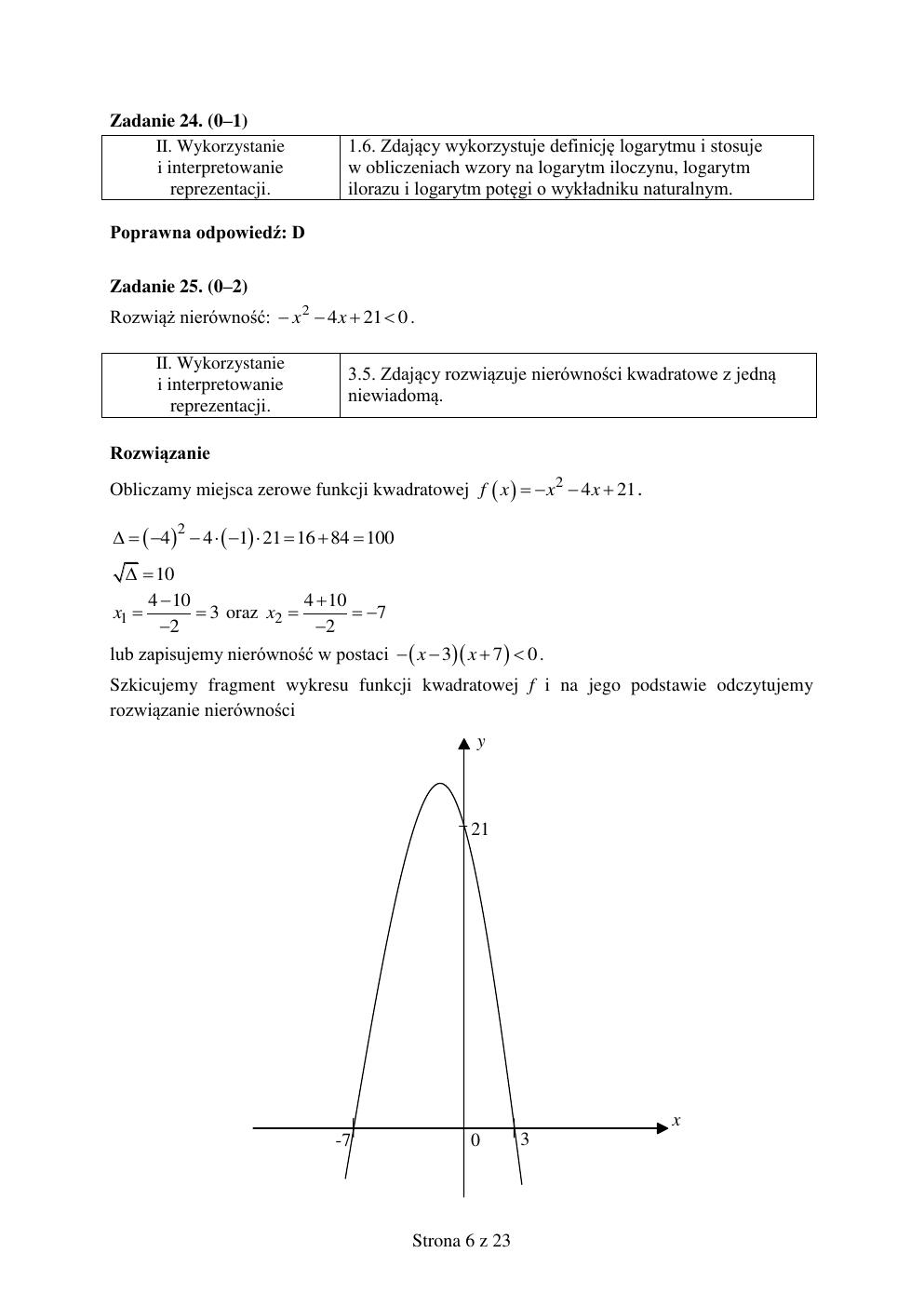 odpowiedzi - matematyka podstawowy - matura 2015 próbna-06