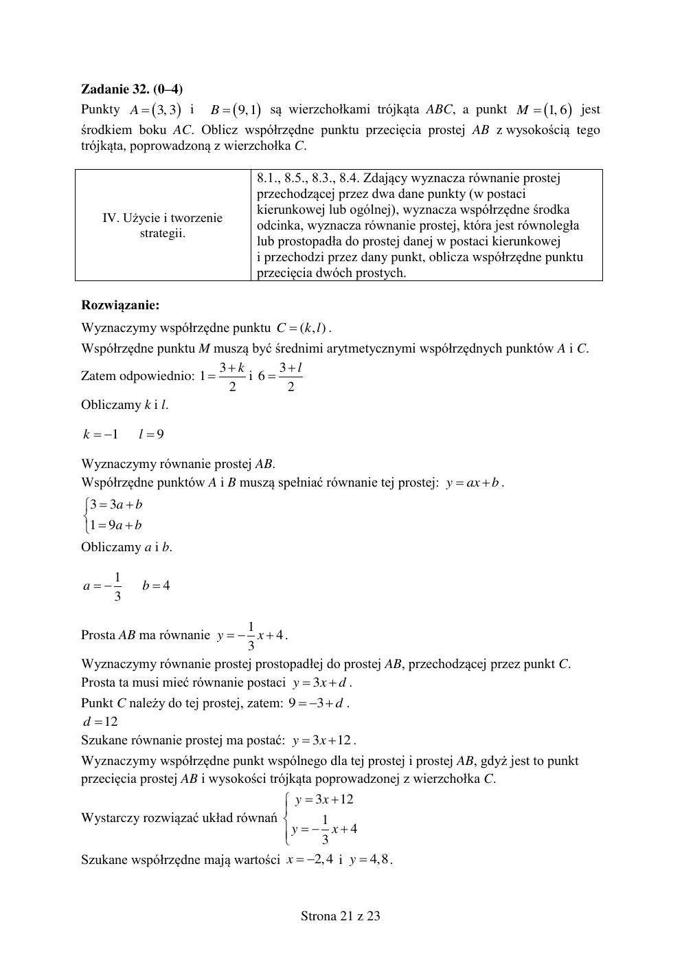 odpowiedzi - matematyka podstawowy - matura 2015 próbna-21