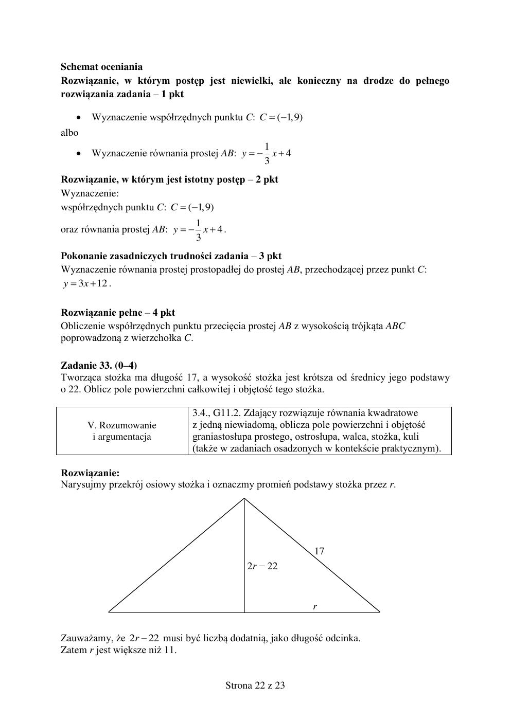 odpowiedzi - matematyka podstawowy - matura 2015 próbna-22