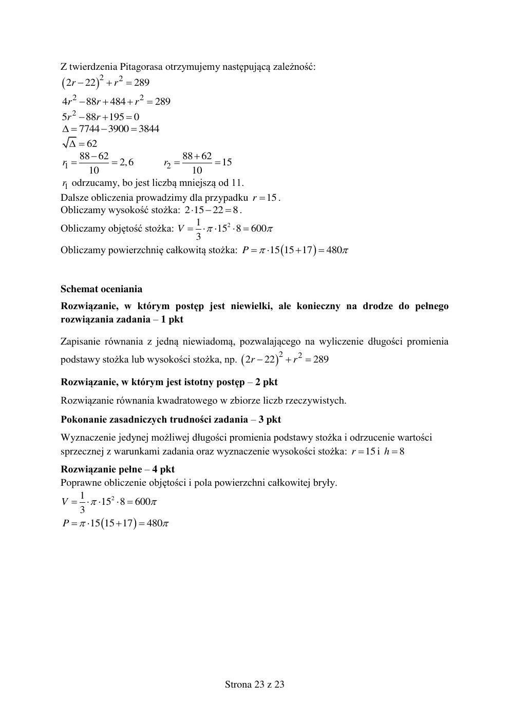 odpowiedzi - matematyka podstawowy - matura 2015 próbna-23