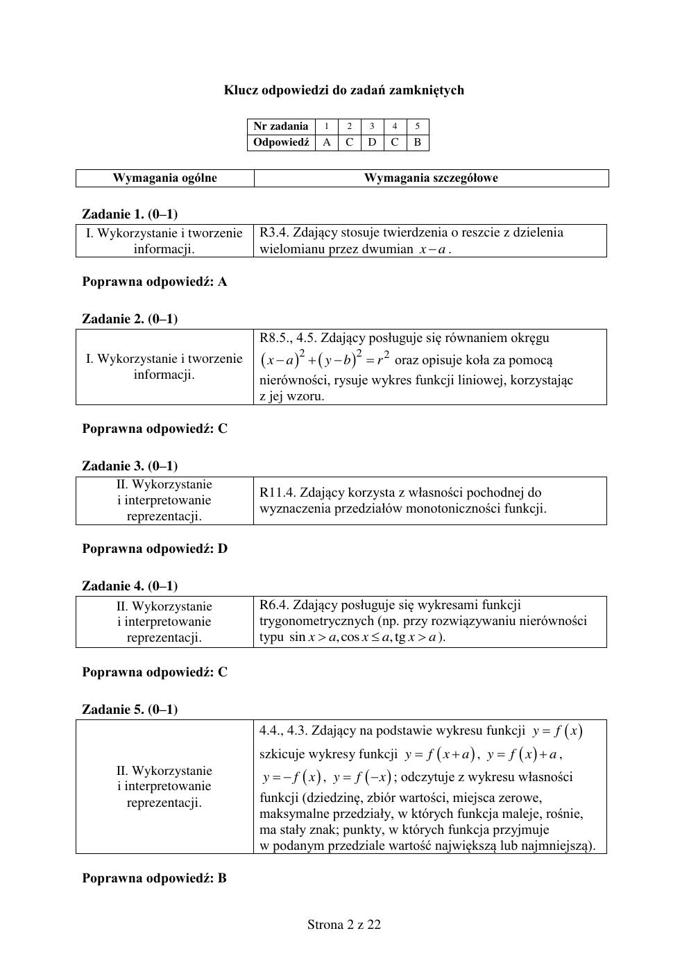 odpowiedzi - matematyka rozszerzony - matura 2015 próbna-02