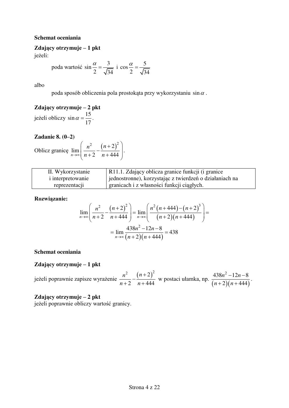 odpowiedzi - matematyka rozszerzony - matura 2015 próbna-04