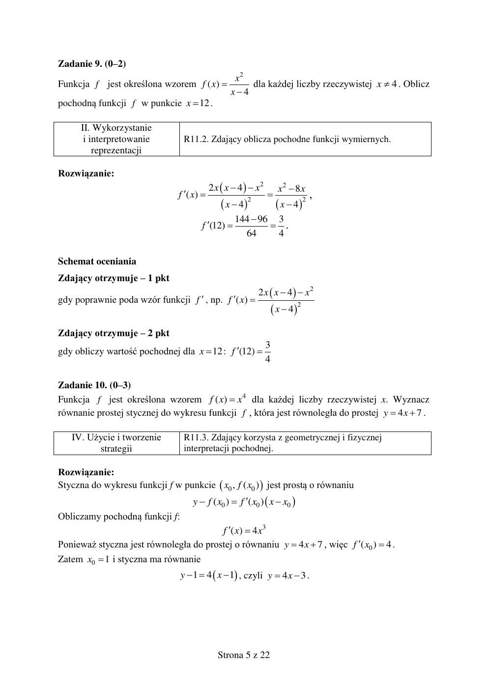 odpowiedzi - matematyka rozszerzony - matura 2015 próbna-05