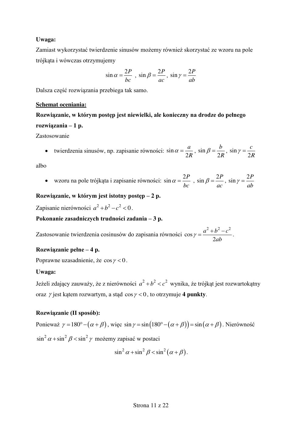 odpowiedzi - matematyka rozszerzony - matura 2015 próbna-11