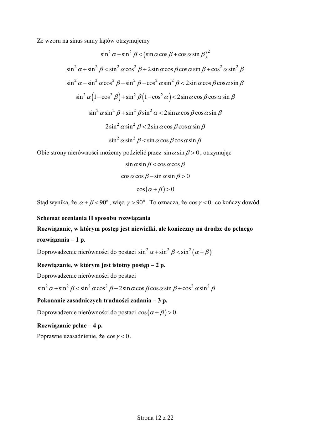 odpowiedzi - matematyka rozszerzony - matura 2015 próbna-12