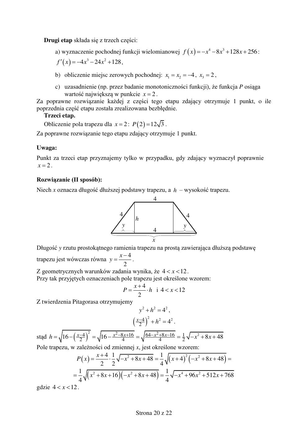 odpowiedzi - matematyka rozszerzony - matura 2015 próbna-20