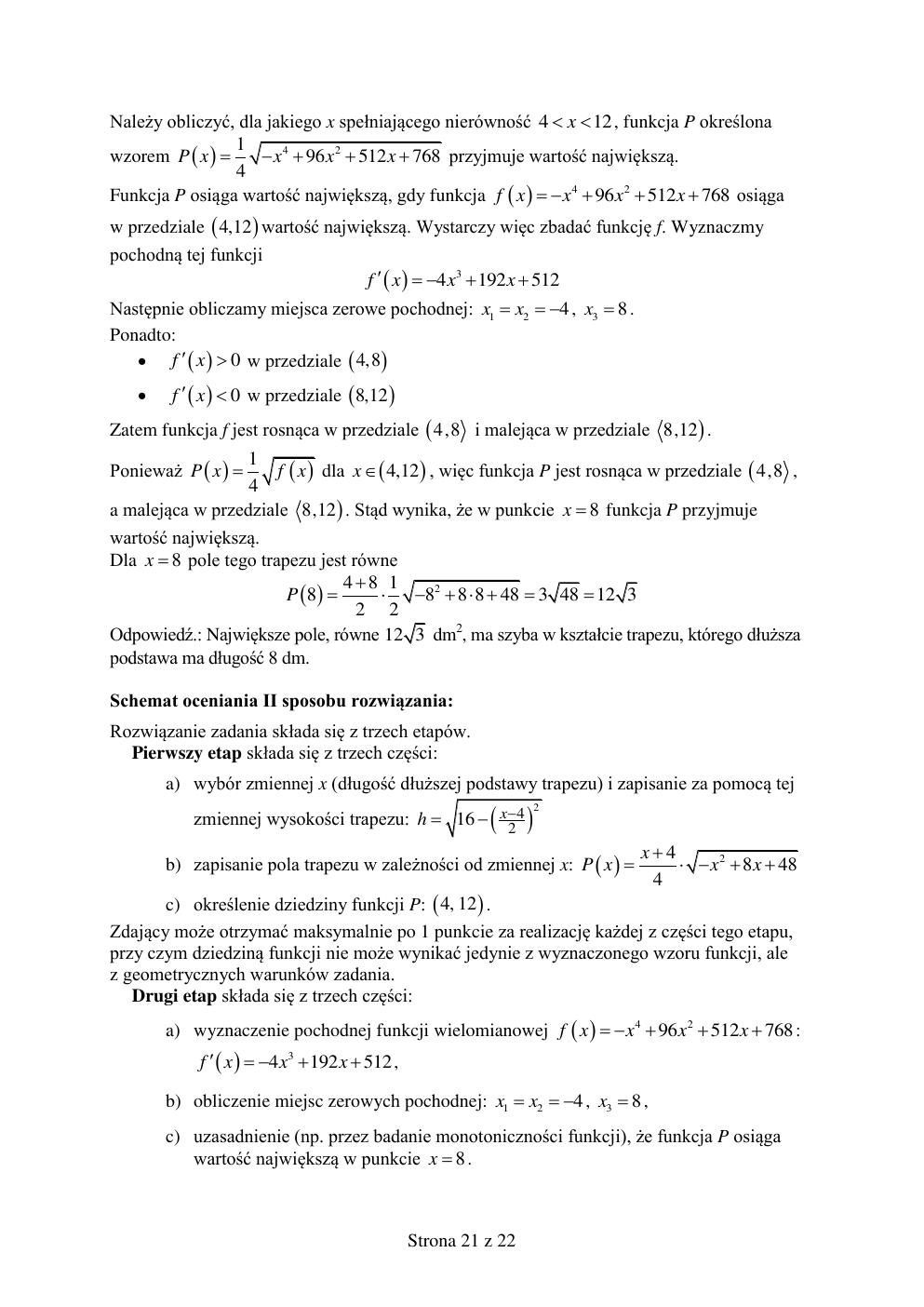 odpowiedzi - matematyka rozszerzony - matura 2015 próbna-21