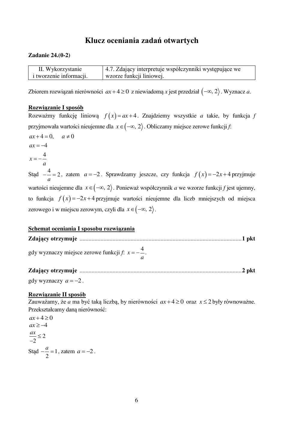 odpowiedzi - matematyka podstawowy - matura 2015 przykładowa-06