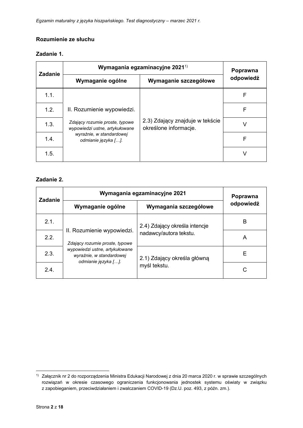 odpowiedzi - hiszpański podstawowy - matura 2021 próbna-02