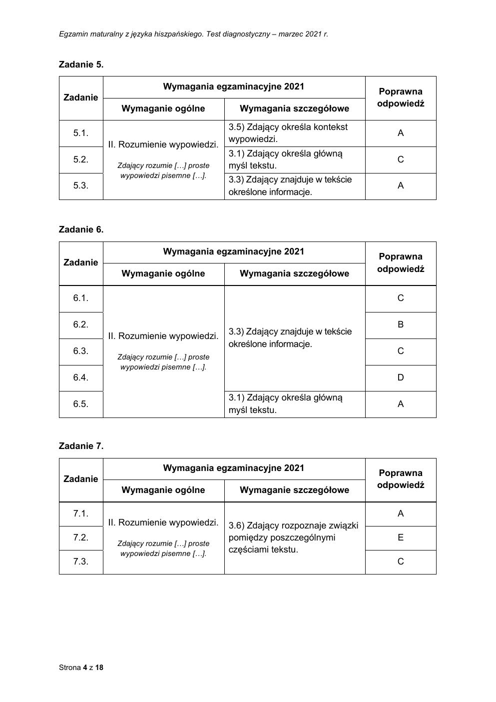 odpowiedzi - hiszpański podstawowy - matura 2021 próbna-04