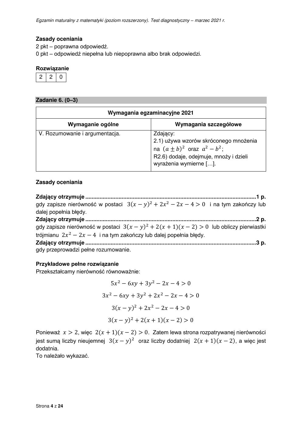 odpowiedzi - matematyka rozszerzony - matura 2021 próbna-04