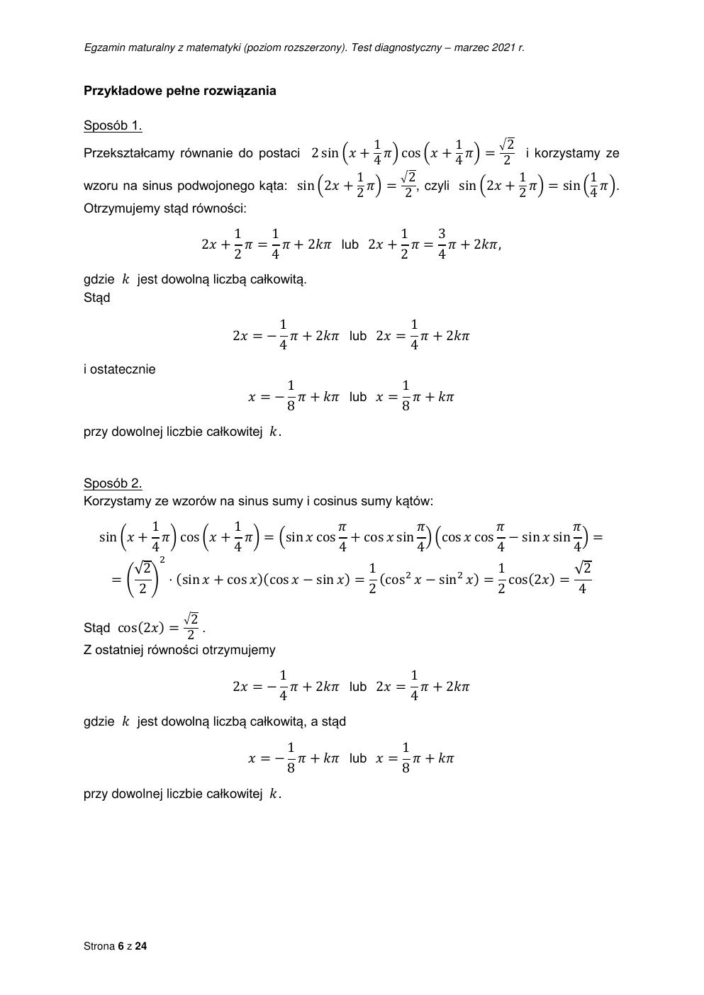 odpowiedzi - matematyka rozszerzony - matura 2021 próbna-06