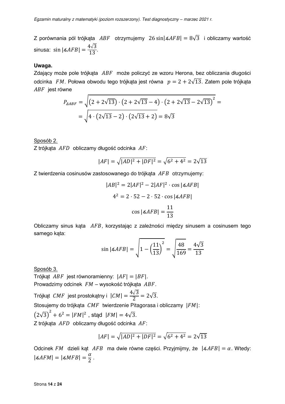 odpowiedzi - matematyka rozszerzony - matura 2021 próbna-14