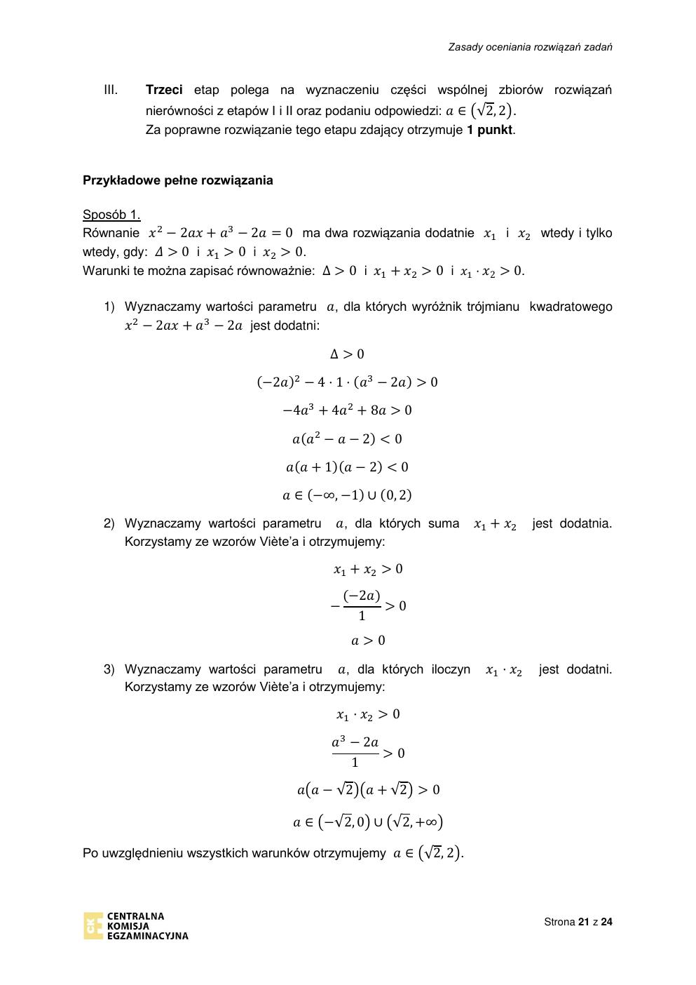 odpowiedzi - matematyka rozszerzony - matura 2021 próbna-21