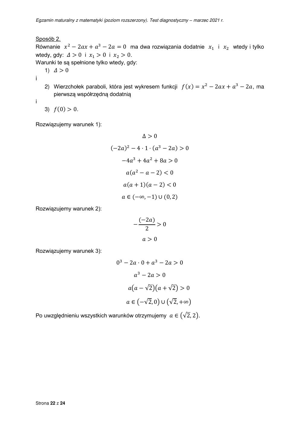 odpowiedzi - matematyka rozszerzony - matura 2021 próbna-22