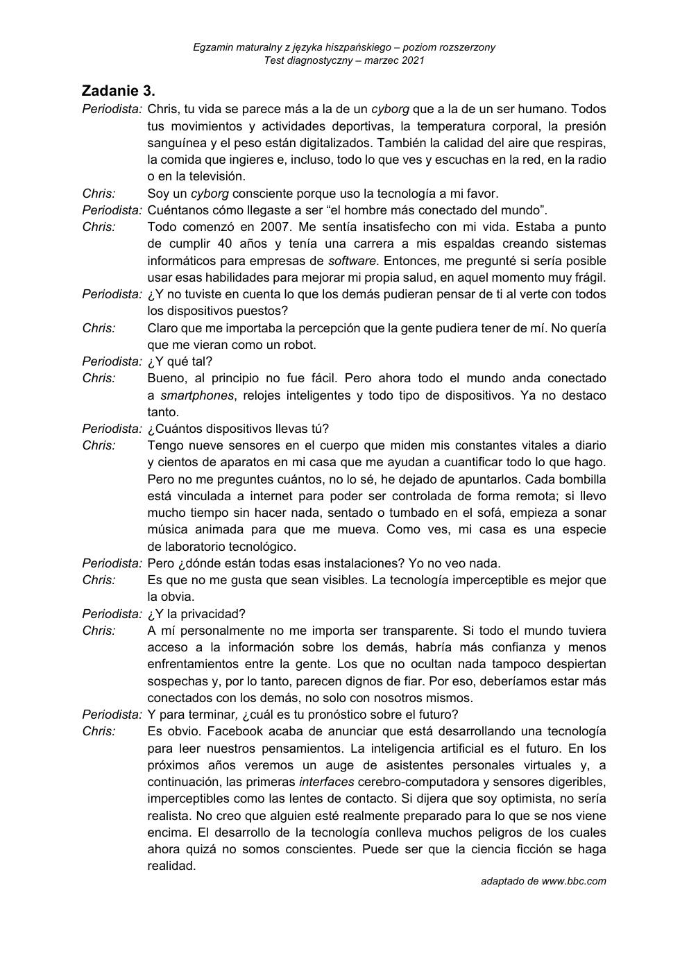 transkrypcja - hiszpański rozszerzony - matura 2021 próbna-3