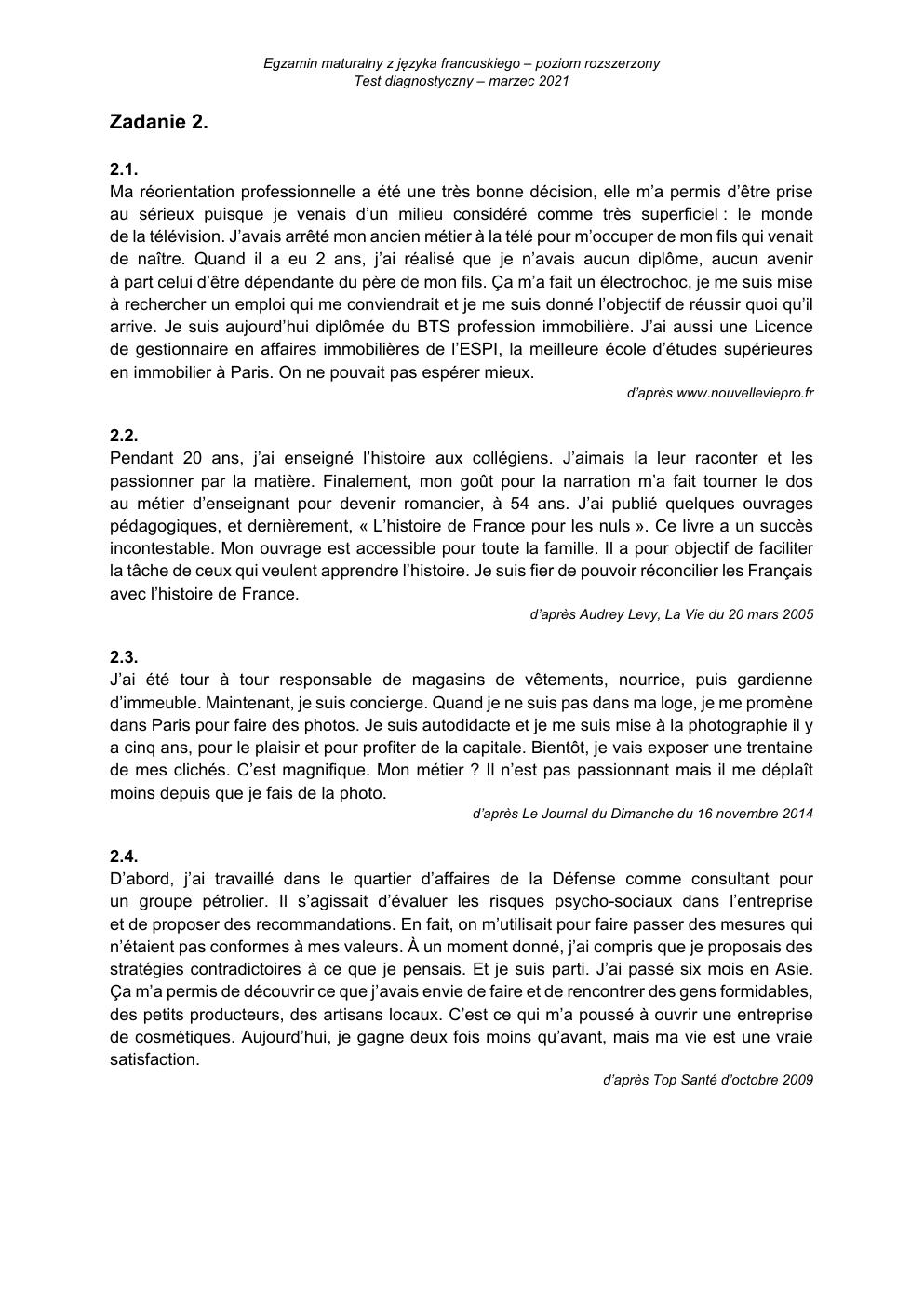 transkrypcja - francuski rozszerzony - matura 2021 próbna-2