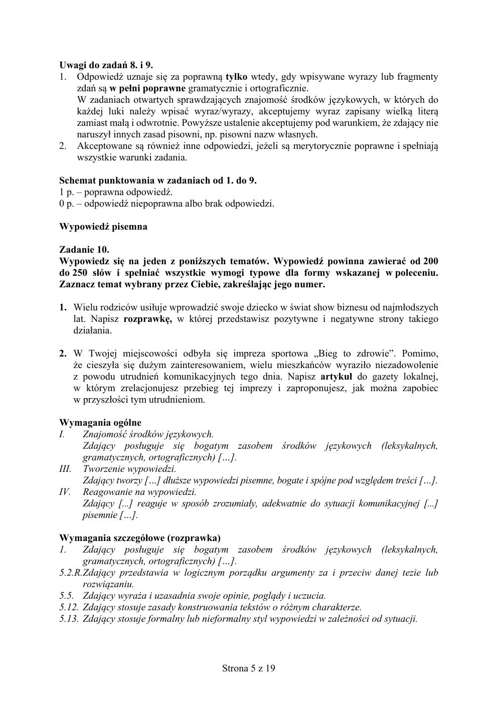 odpowiedzi - rosyjski rozszerzony - matura 2020 próbna-05