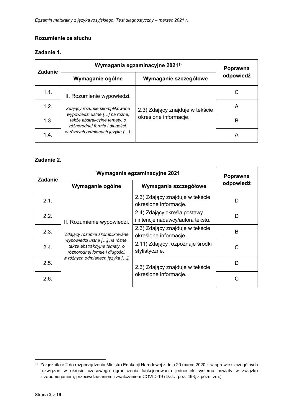 odpowiedzi - rosyjski dwujęzyczny - matura 2021 próbna-02